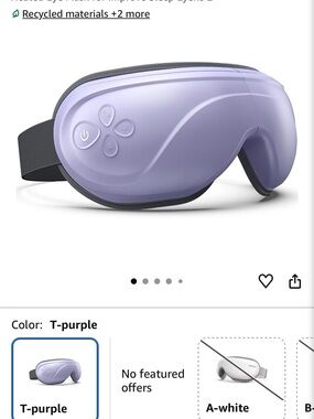 Purple Eye Massager with Heat & Vibration for Relaxation